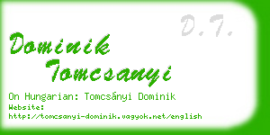 dominik tomcsanyi business card